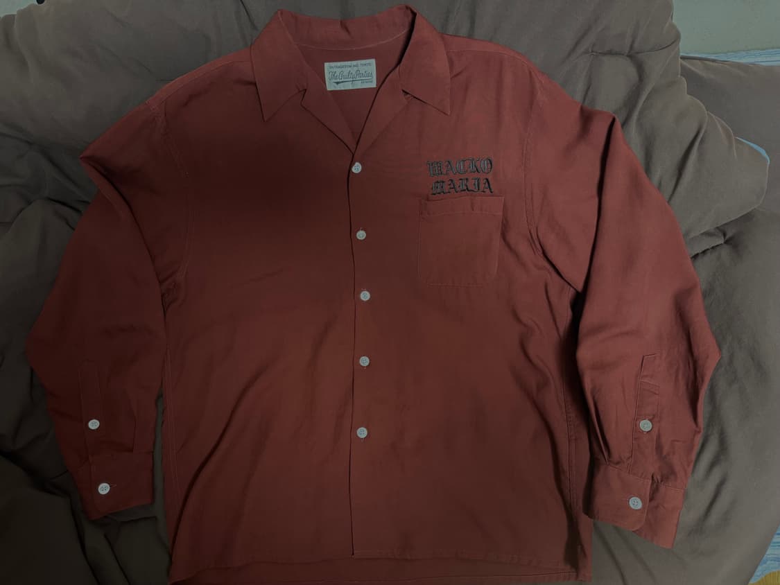 [M] 와코마리아 50s 셔츠 버건디 상품이미지3