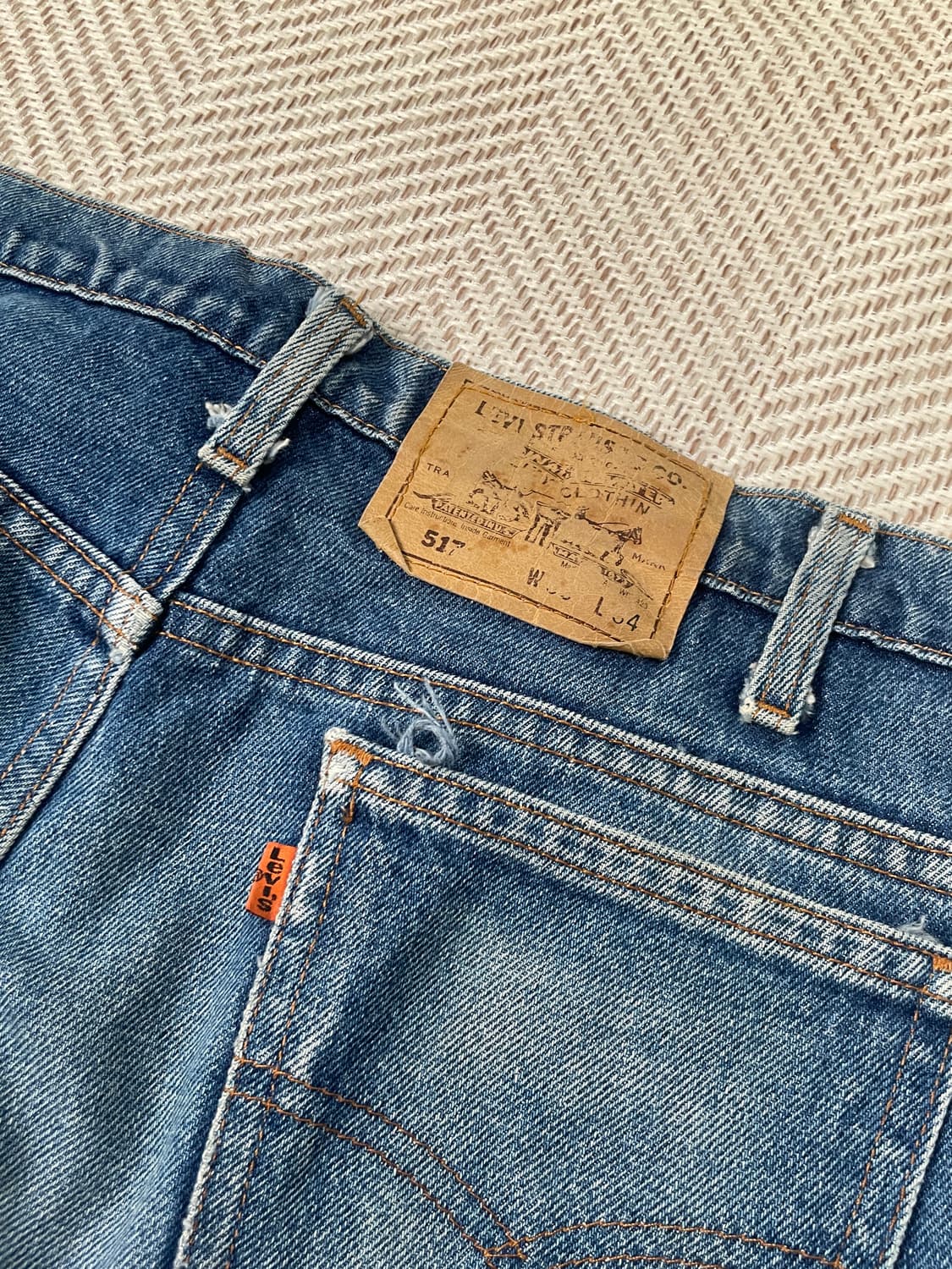 90s usa 탈론지퍼 오렌지 탭 리바이스517 데님팬츠  J03302 상품이미지7