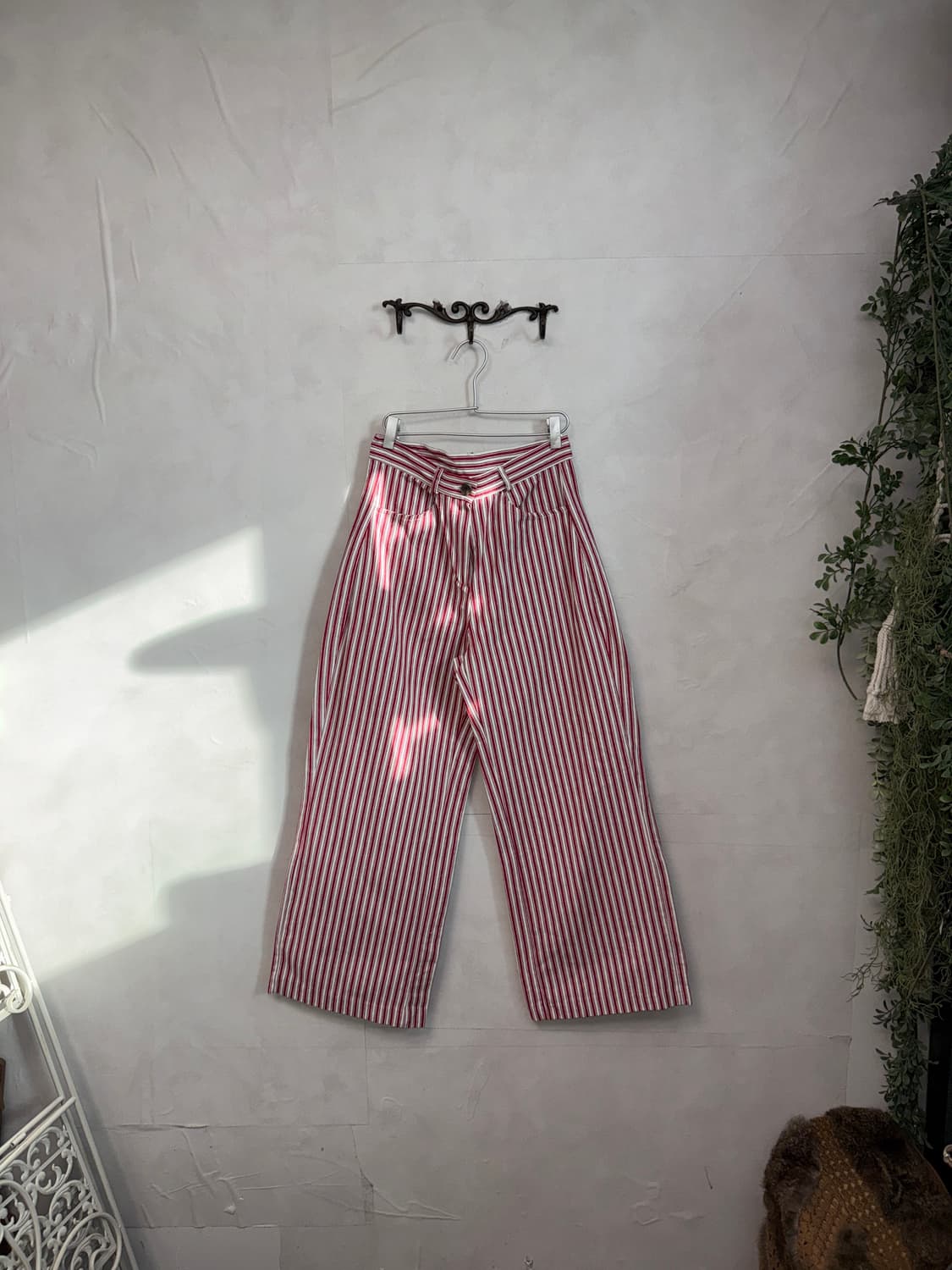 Red white stripe wide pants  상품이미지1