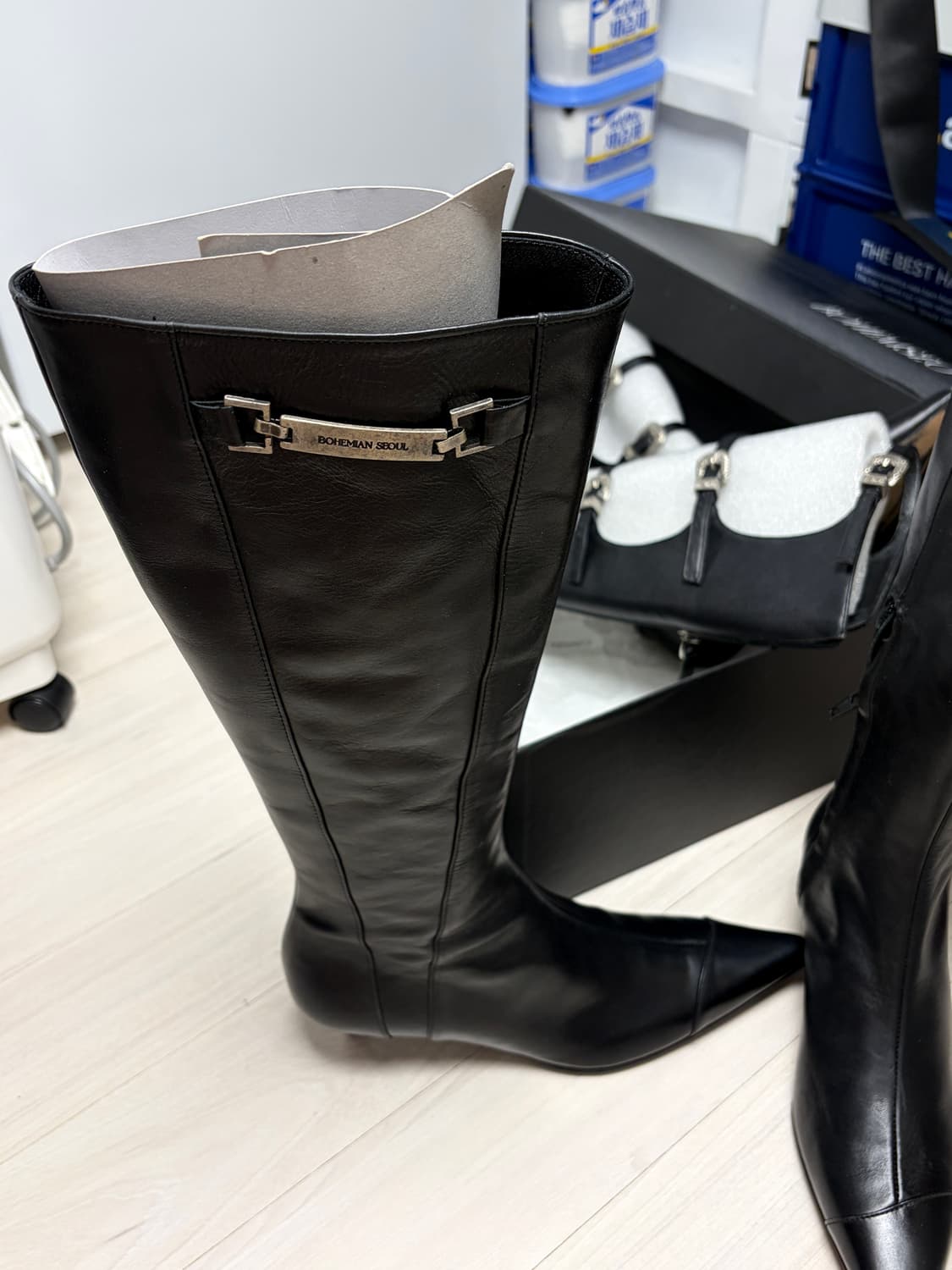 보헤미안서울 메탈 벨티드 롱부츠 metal belted longboots 상품이미지4