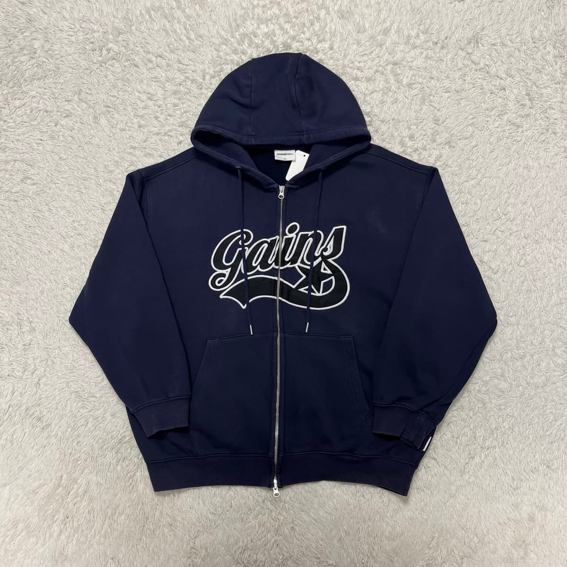 Gainsboro navy two-way zip-up hoodie 상품이미지4