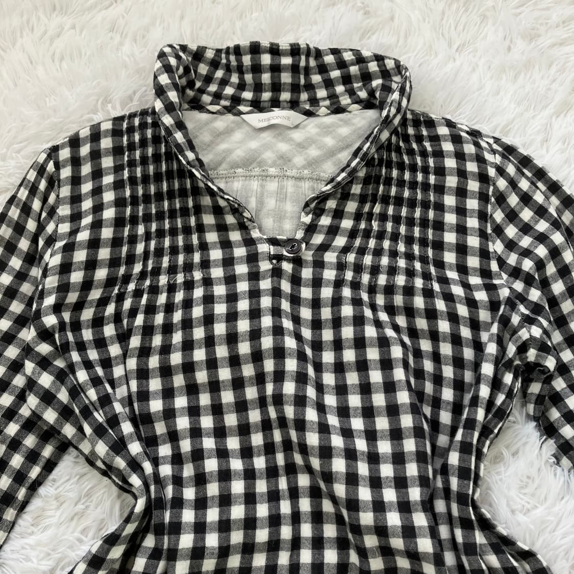 빈티지 모리 체크 블라우스 951 y2k 스트릿 갸루 펑키 일본빈티지 상품이미지4