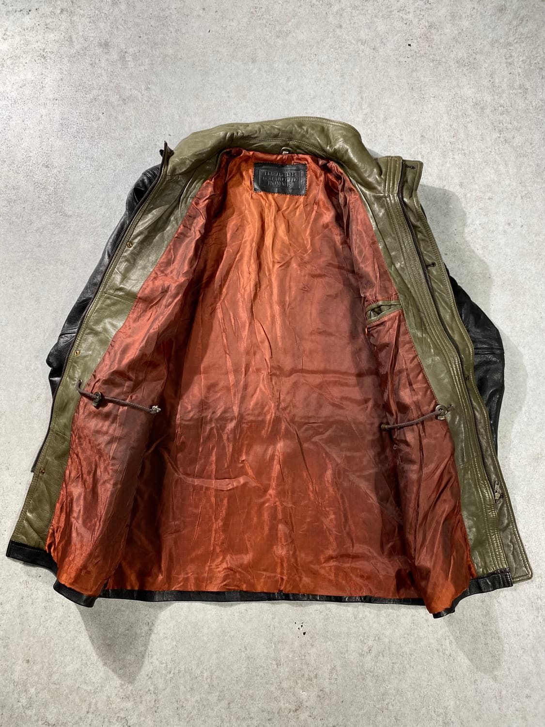 [M] 90s EDIMANGIARE 양가죽 사파리 레더코트 상품이미지4