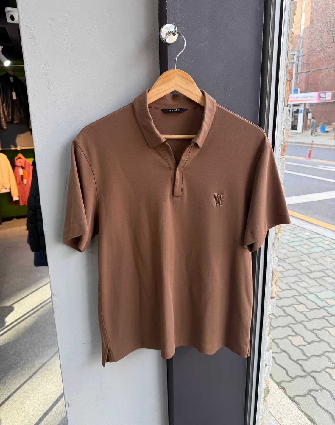 100/ 타임옴므 버튼리스 로고 PK반팔 상품이미지2