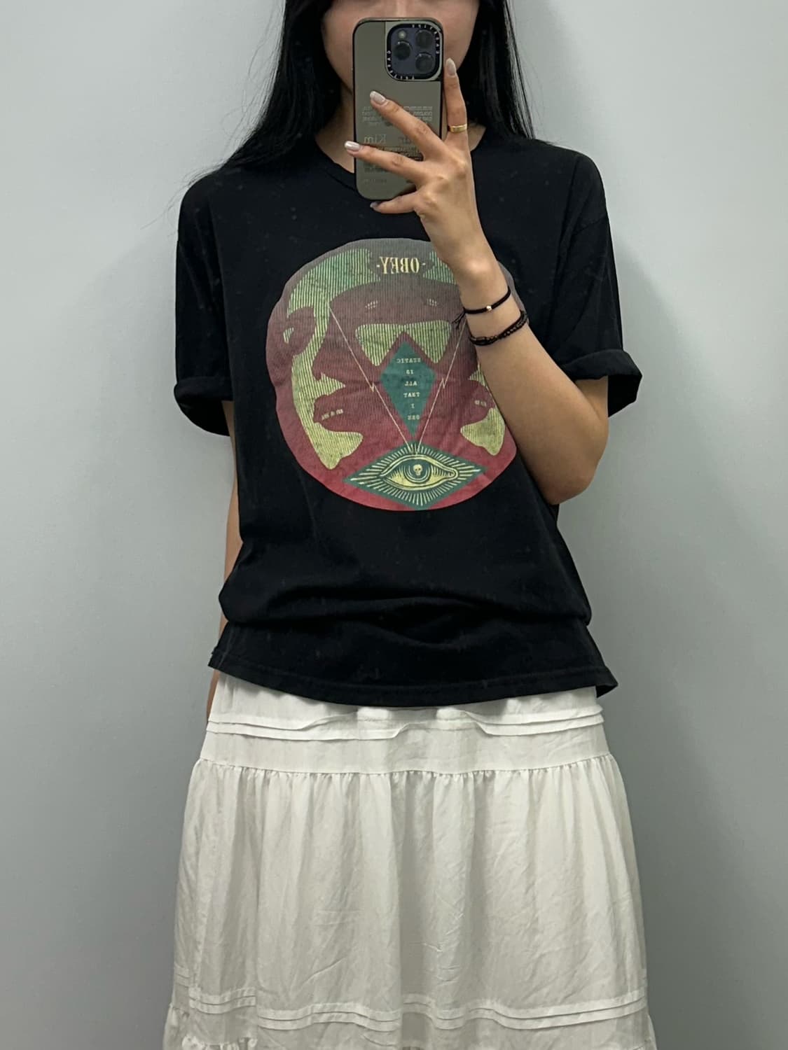 오베이 블랙 반팔 티셔츠 상품이미지1