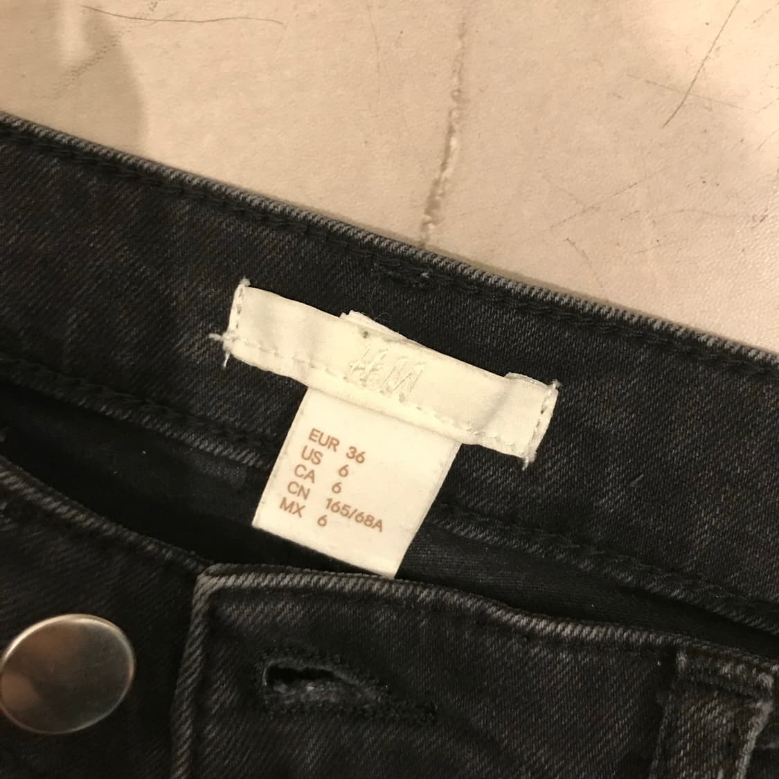 H&M 갸루 펑크 데미지 로우 워싱 데님 상품이미지4