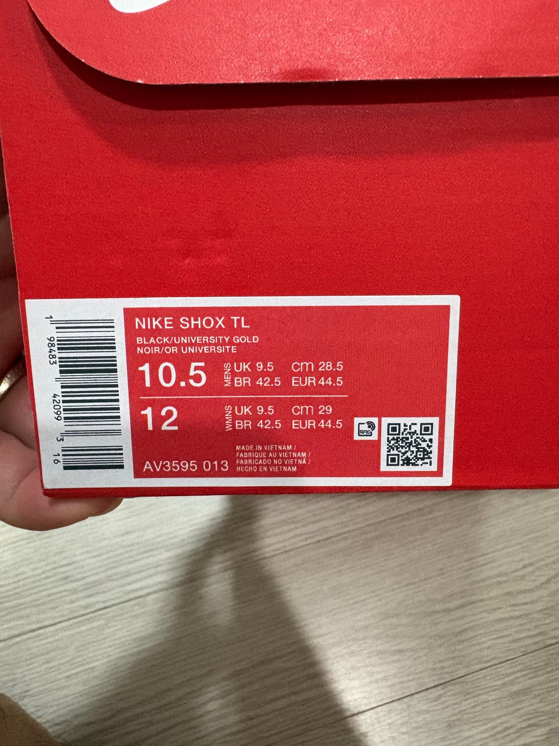 나이키 샥스tl 블랙 유니버시티 골드 285사이즈 상품이미지4