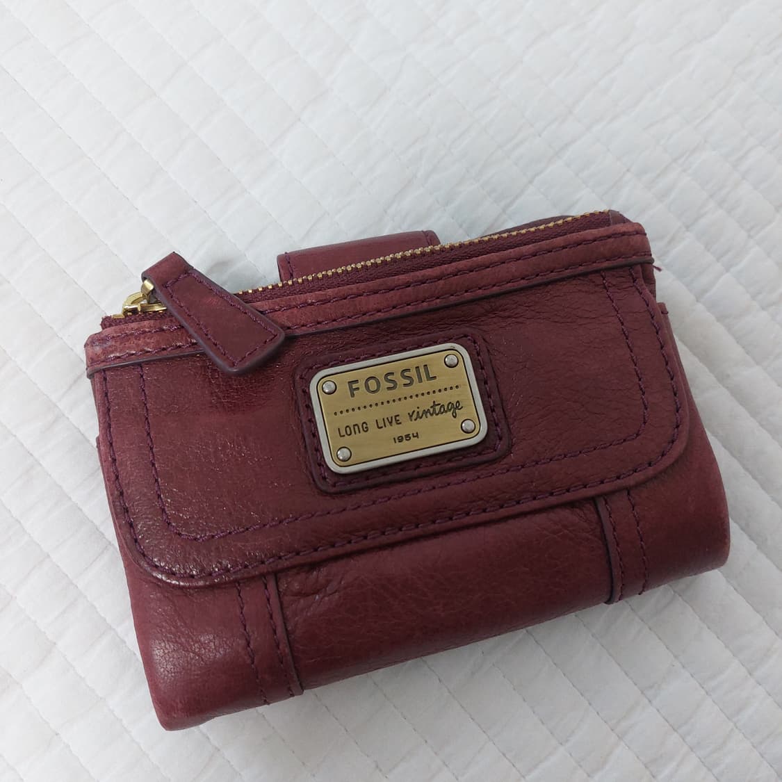 Fossil 가죽 크로스백 버건디 가죽 가방 지갑 세트 상품이미지5