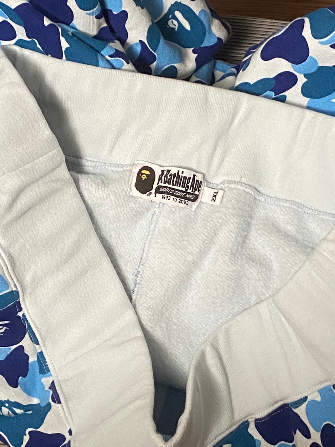 베이프 BAPE ABC 카모 블루 스웻팬츠 Abathing Ape 2XL 상품이미지3