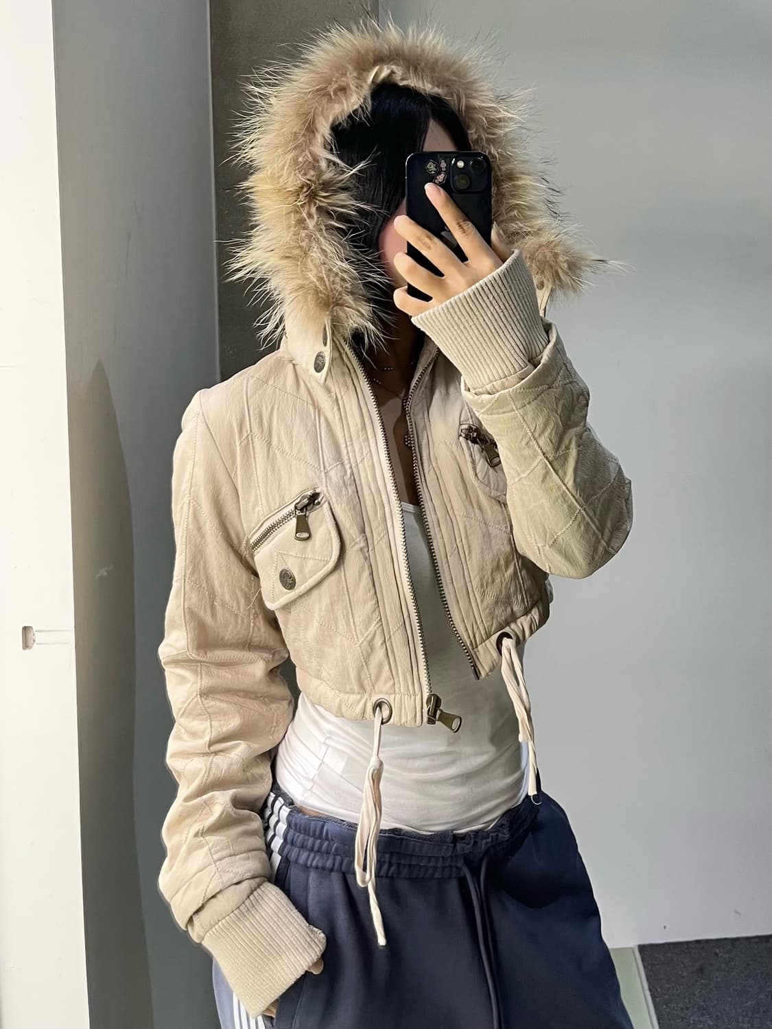 Paris Dm Y2K 크롭 퍼 자켓 상품이미지1