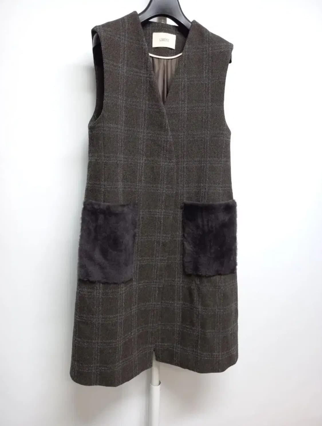 새 르베이지 춘추동 트위드 롱 베스트 55.66 상품이미지3