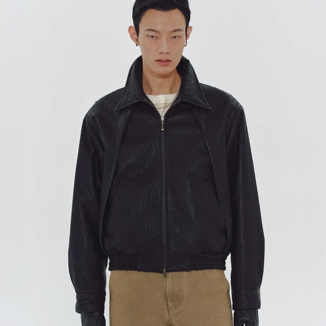 (새상품) MMIC 블랙 레더 블루종 자켓 상품이미지1