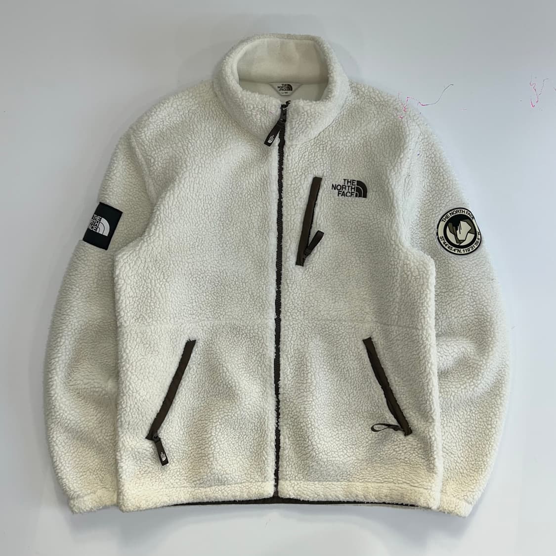 The north face 노스페이스 브라운 아이보리 후리스 집업 상품이미지4