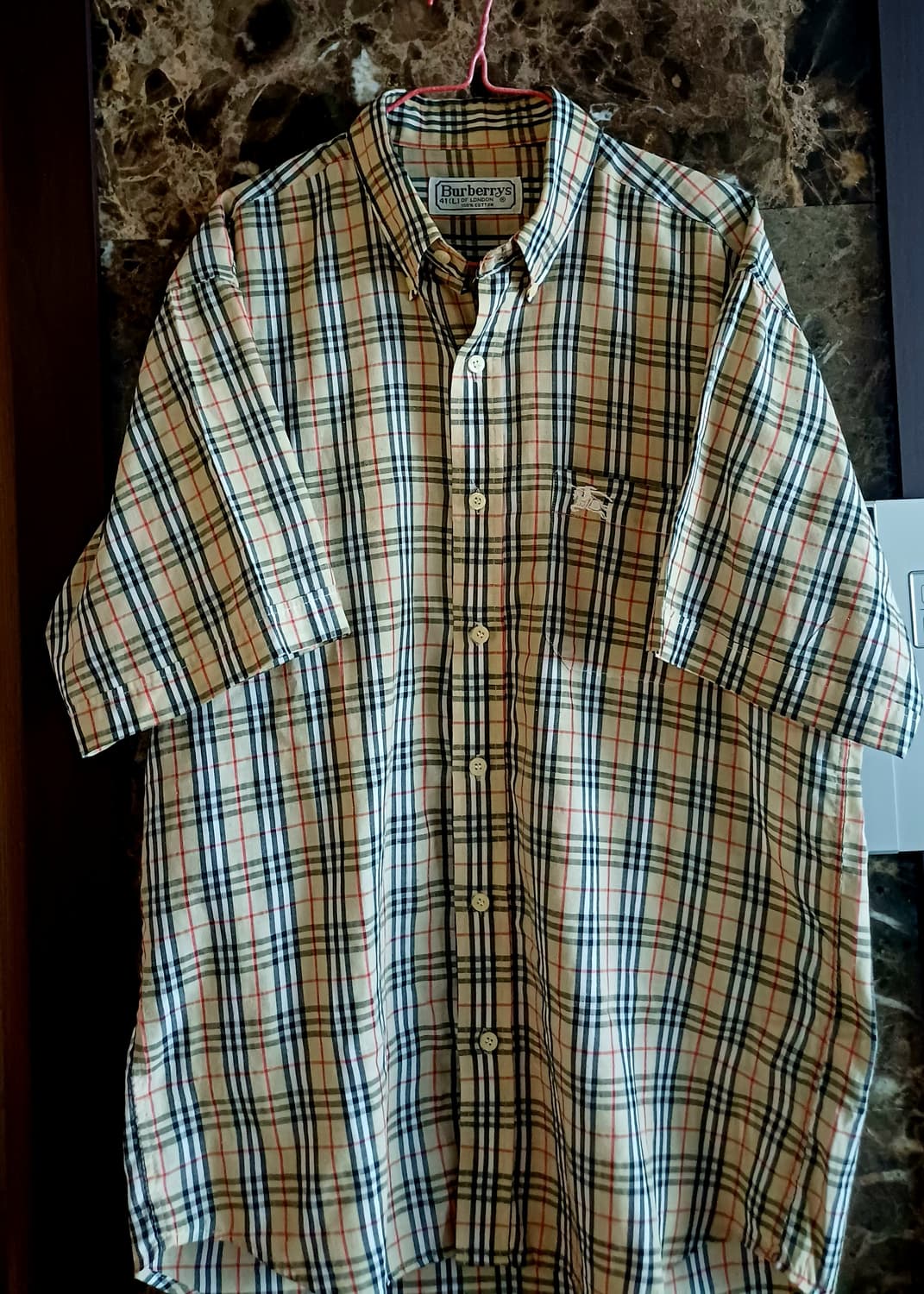 버버리 베이지 반팔 체크 셔츠 상품이미지2