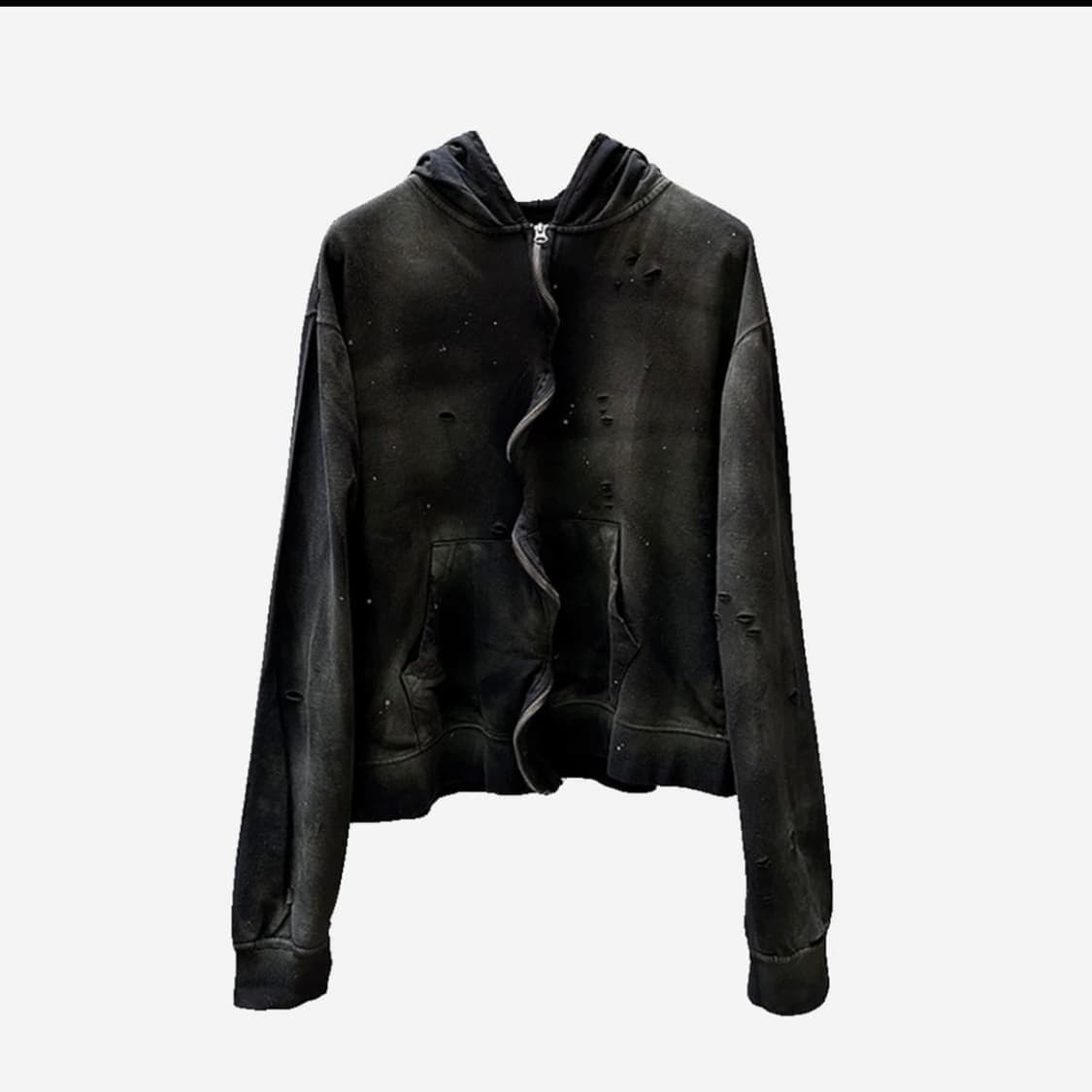  언더마이카 빈티지 웨이빙 지퍼 슬림핏 후드집업 상품이미지5