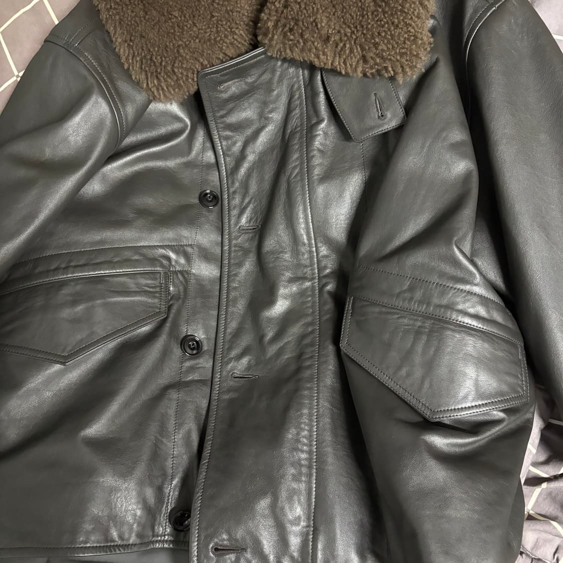 르메르 24fw 레더 블루종 L사이즈 상품이미지1