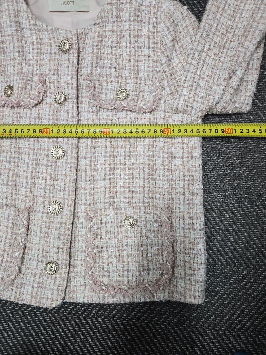 지고트 JIGOTT 핑크 트위드 자켓 상품이미지7