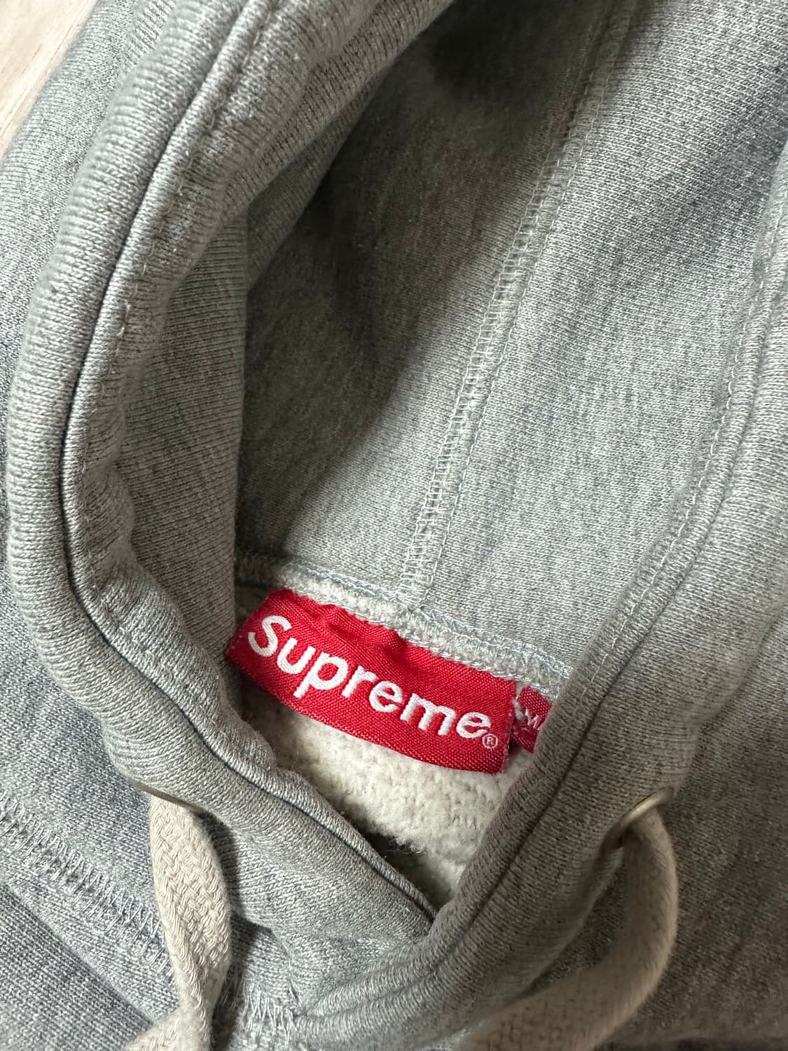 슈프림 박스로고 후드티 그레이 레드 상품이미지4