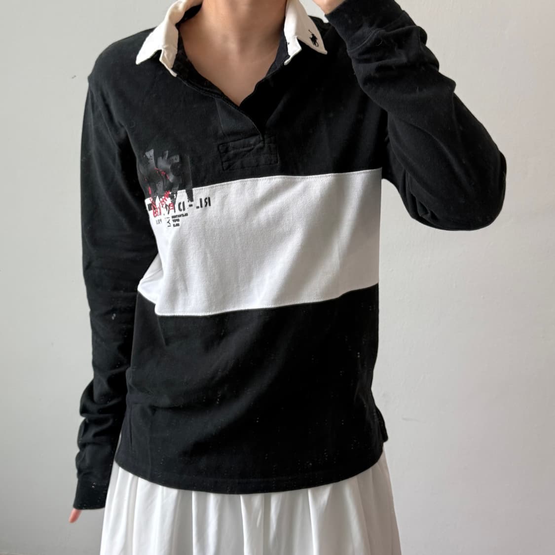 [L] 폴로 블랙 럭비 카라티 상품이미지1