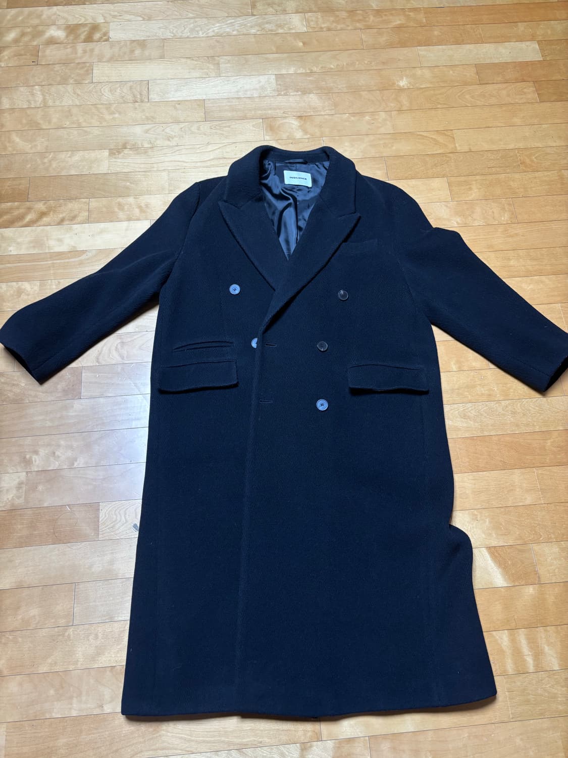 인사일런스 헤링본 블랙 코트 M 상품이미지2