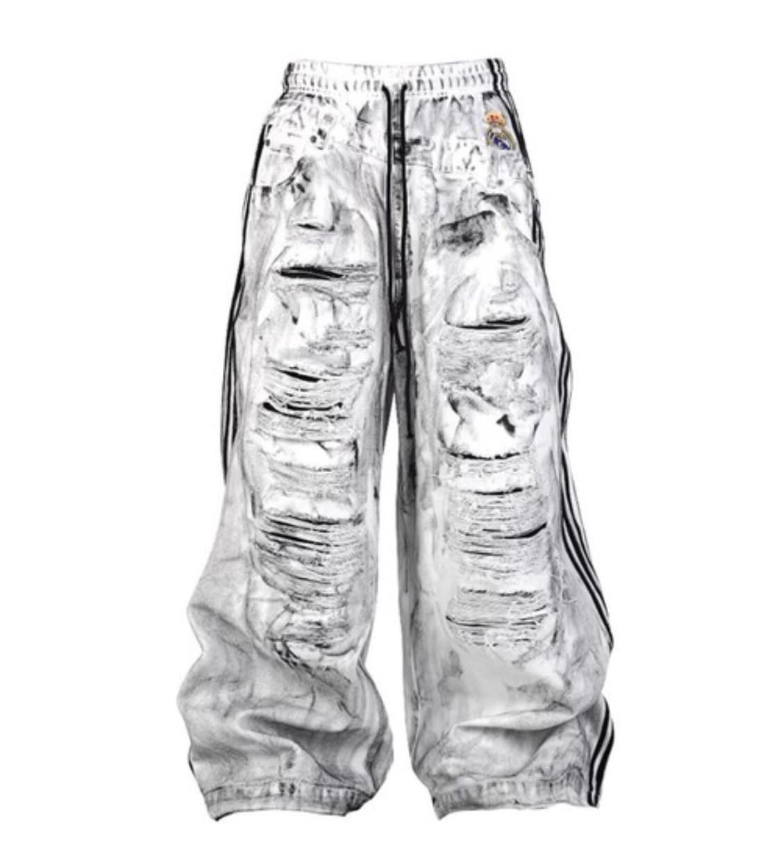 콰스 Fake Two-Waist Ripped Baggy Pants 상품이미지1
