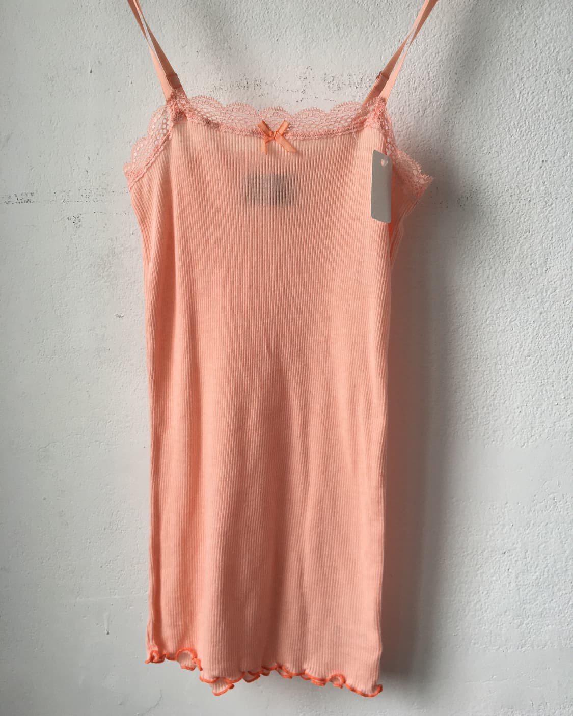 Lace ribbon trimming ribbed sleeveless 상품이미지3