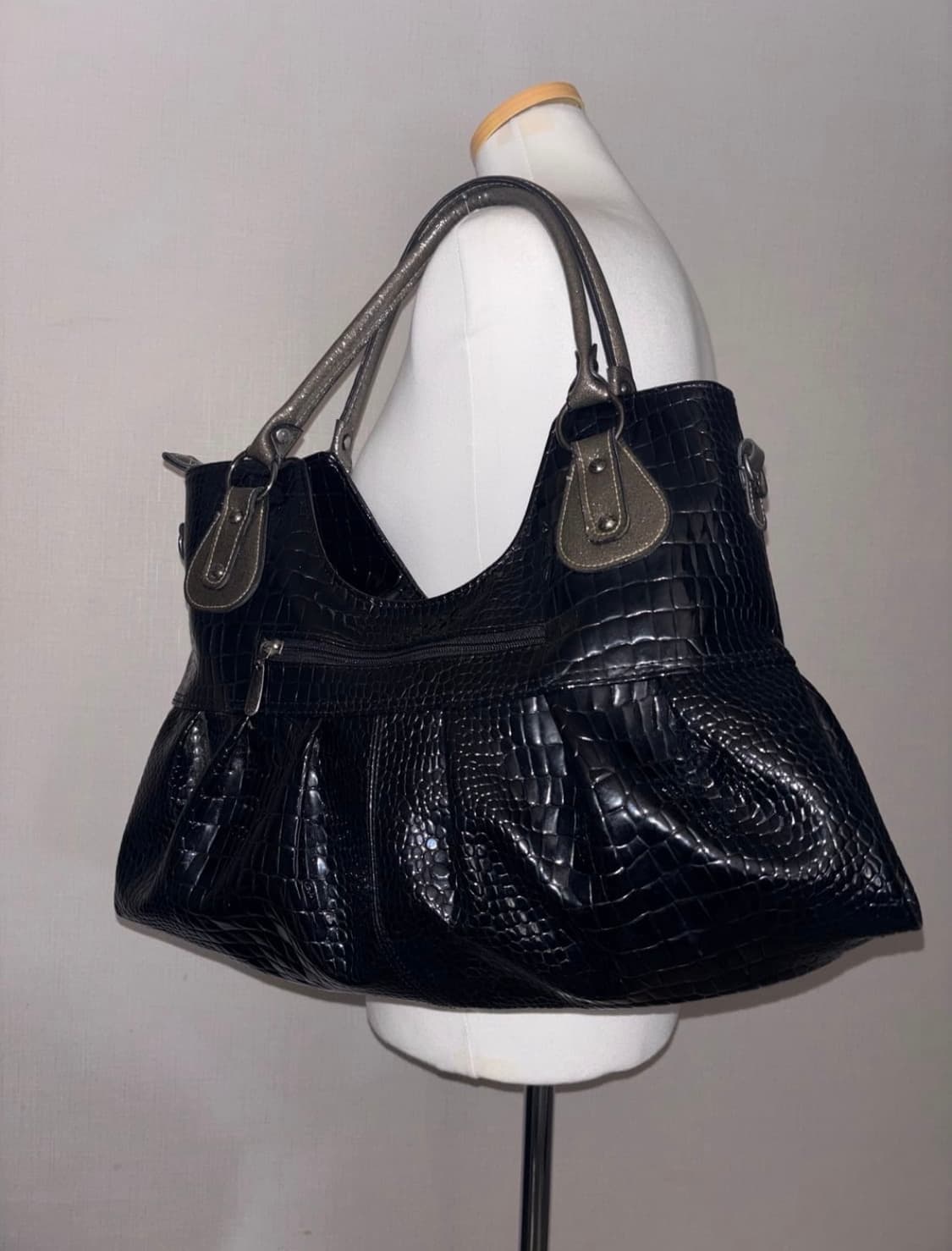 빈티지 에나멜 가죽 숄더백 히메갸루 고스펑크 고딕 상품이미지3