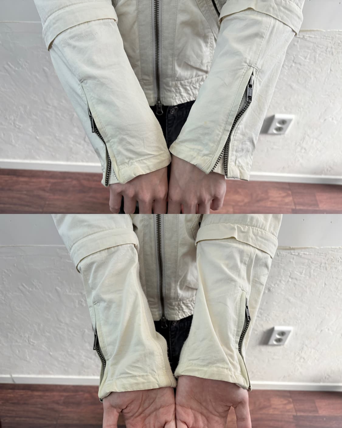 Ivory V-Neck Two-Way Jacket 상품이미지5