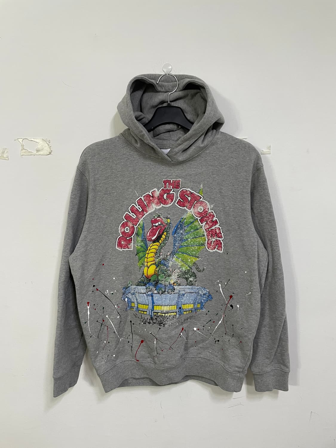 롤링스톤즈 드래곤 프린팅 후드티 그레이 상품이미지2