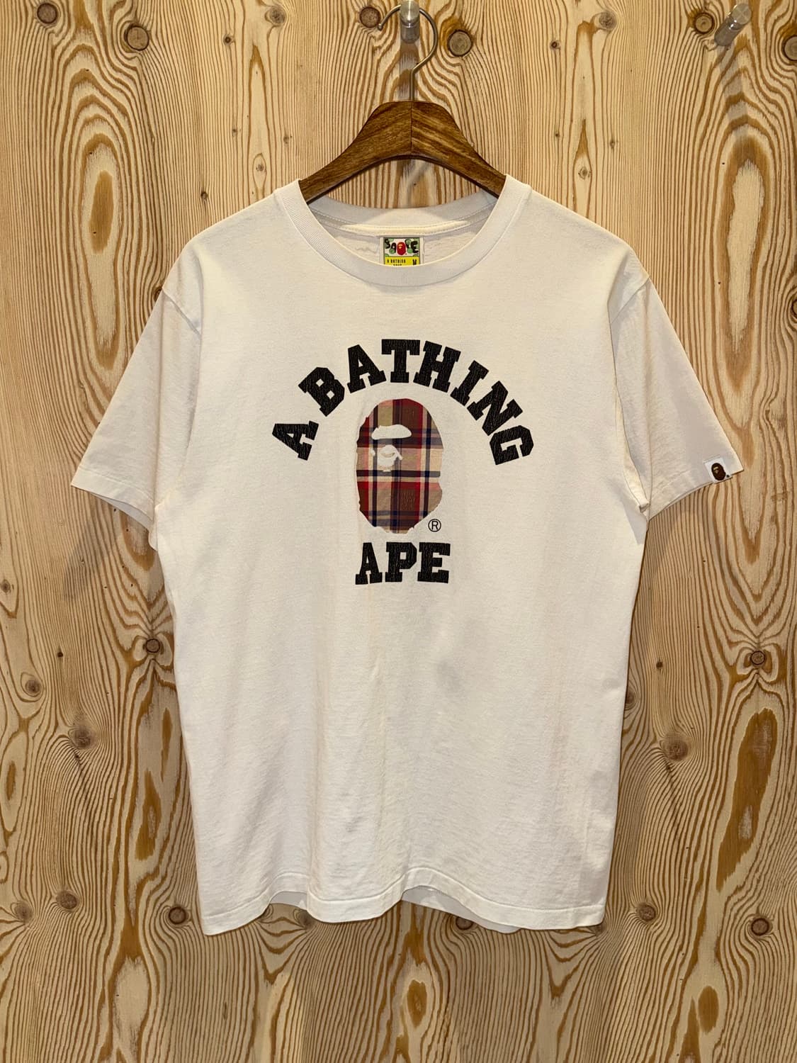 베이프 체크 컬리지 반팔 티셔츠 상품이미지1