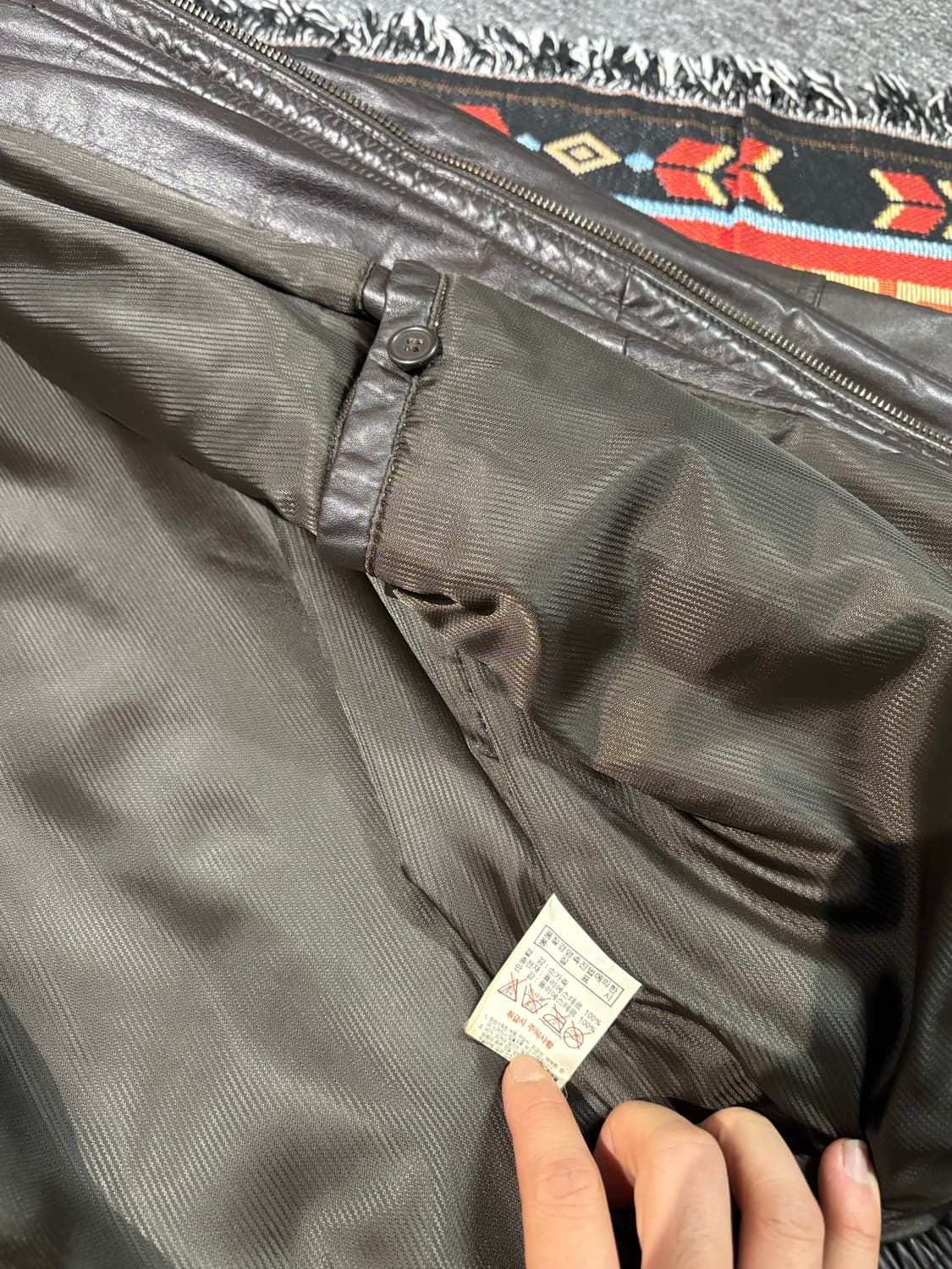 빈티지 소가죽 100% 천연 레더자켓 상품이미지6