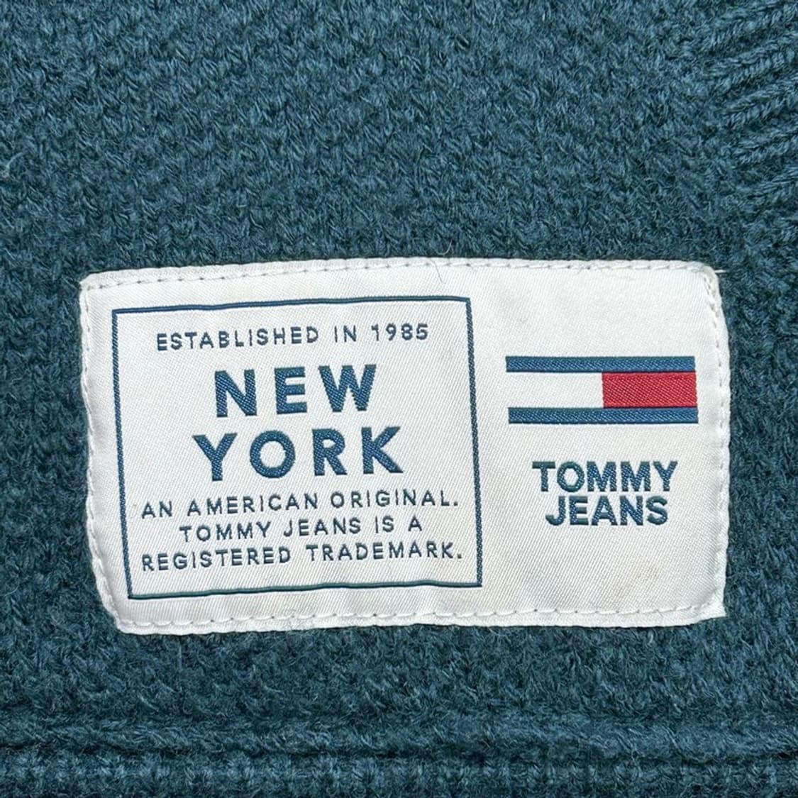 타미힐피거 그린 타미진스 로고 자수 블루종 니트 집업 가디건 XS 상품이미지6