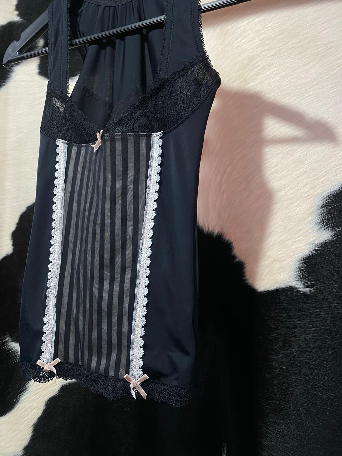 Japanese vtg 코르셋st 스트라이프 슬리브리스 상품이미지4