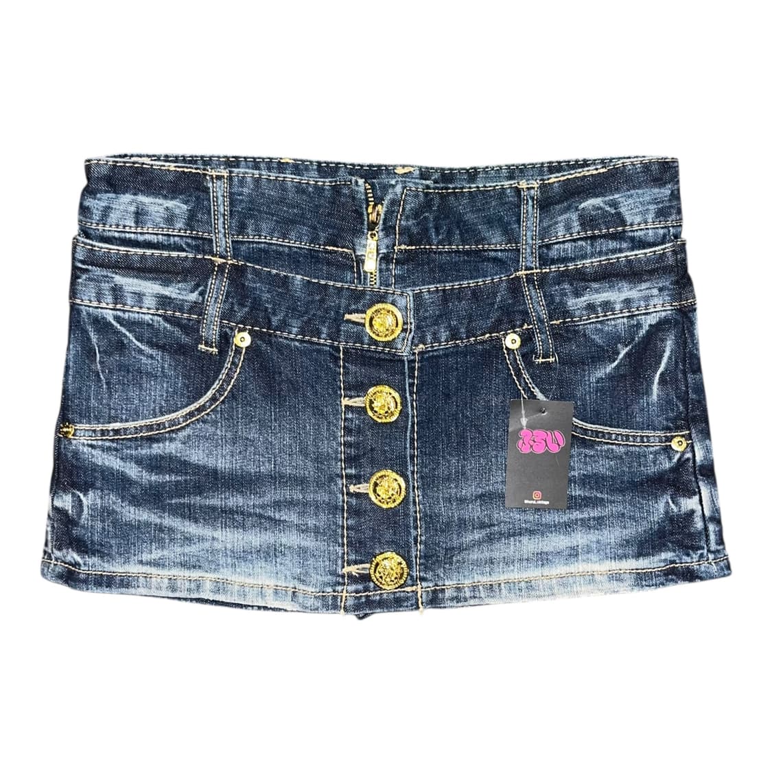 CECIL McBEE 세실맥비 금장단추 데님 스커트 팬츠 갸루y2k펑크 상품이미지1