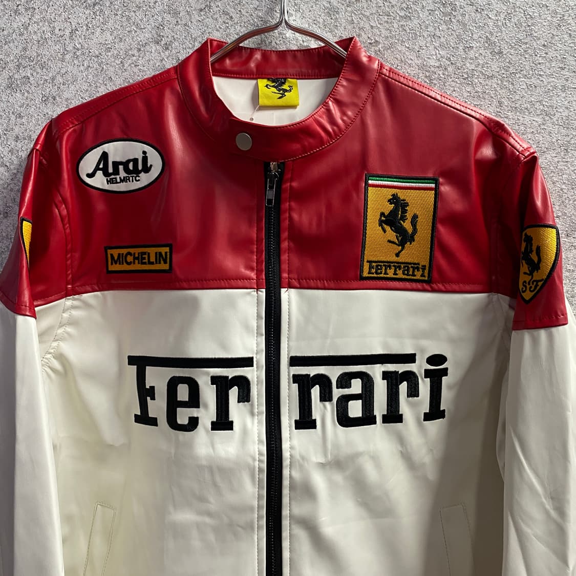 페라리 F1 자수로고 레드 레더자켓 B3619 상품이미지3
