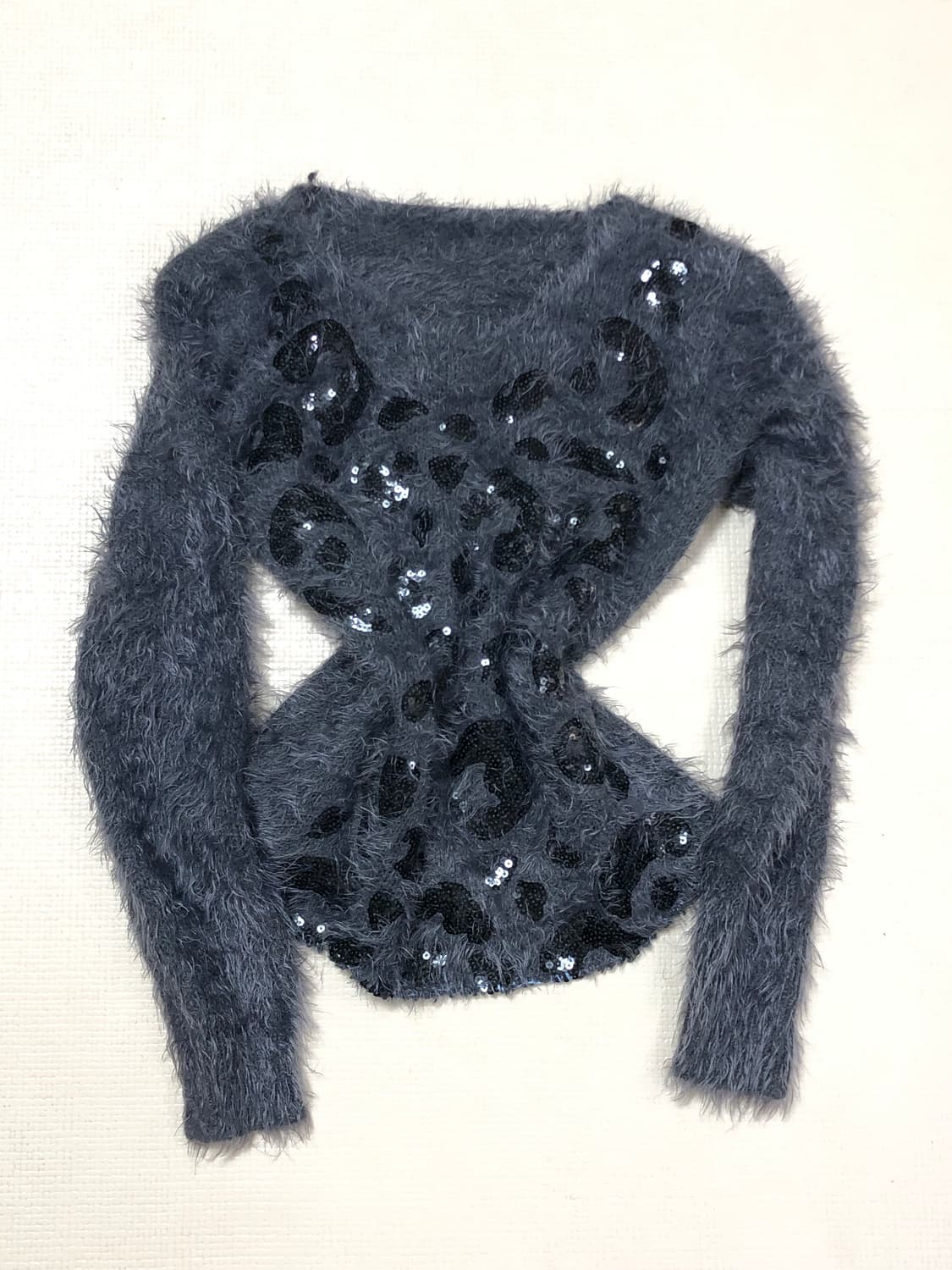 빈티지 챠콜 래오파드 앙고라 니트 상품이미지7