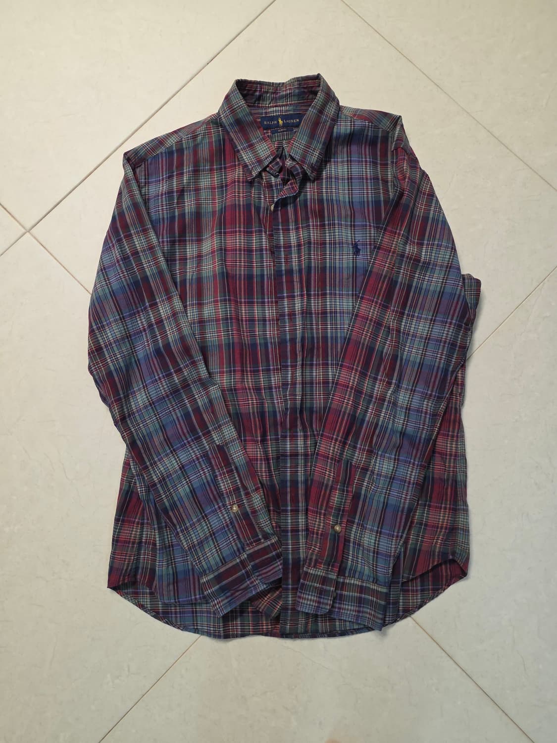 폴로 슬림핏 체크셔츠 L 상품이미지1