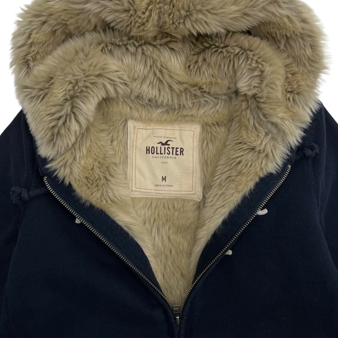 홀리스터 센터로고 울프죠 네이비 후드집업 M 상품이미지5