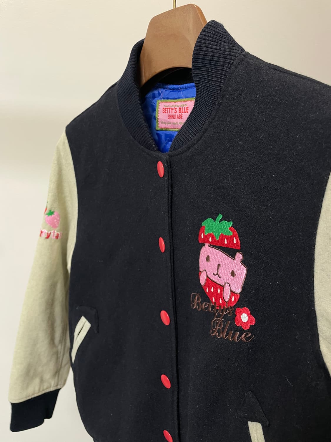 (M) 베티스 블루 울 블렌드 바시티 자켓 상품이미지4