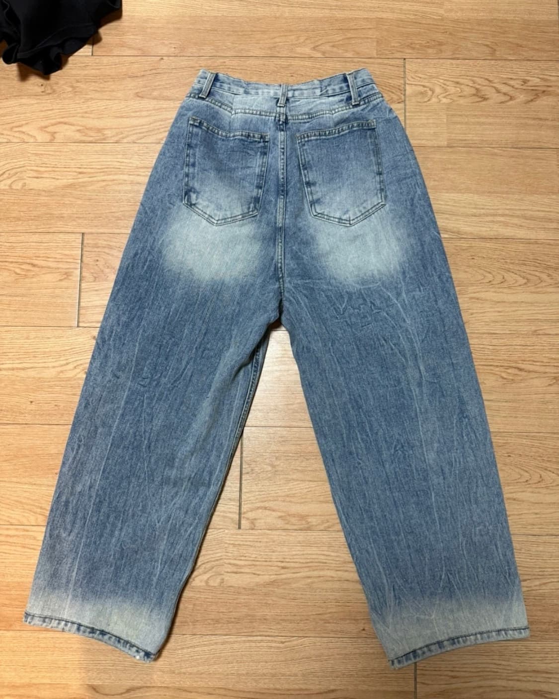 (28~30size) 와이드핏 워싱 중청 데님팬츠 상품이미지2