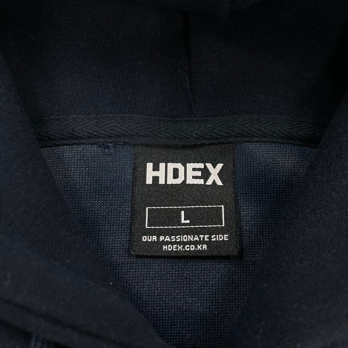 HDEX 네이비 컬러 빅로고 후드티 상품이미지4
