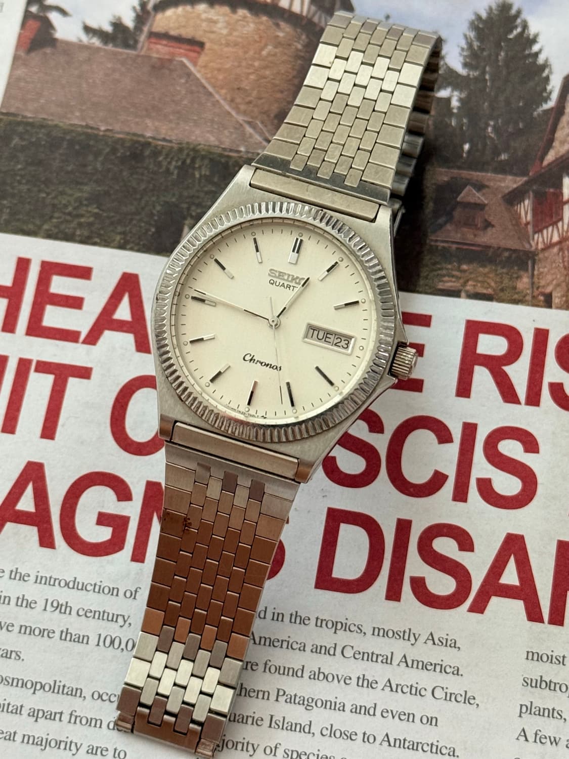 Seiko 세이코 쿼츠 Chronos 플루티드 베젤 Day-Date 19 상품이미지1