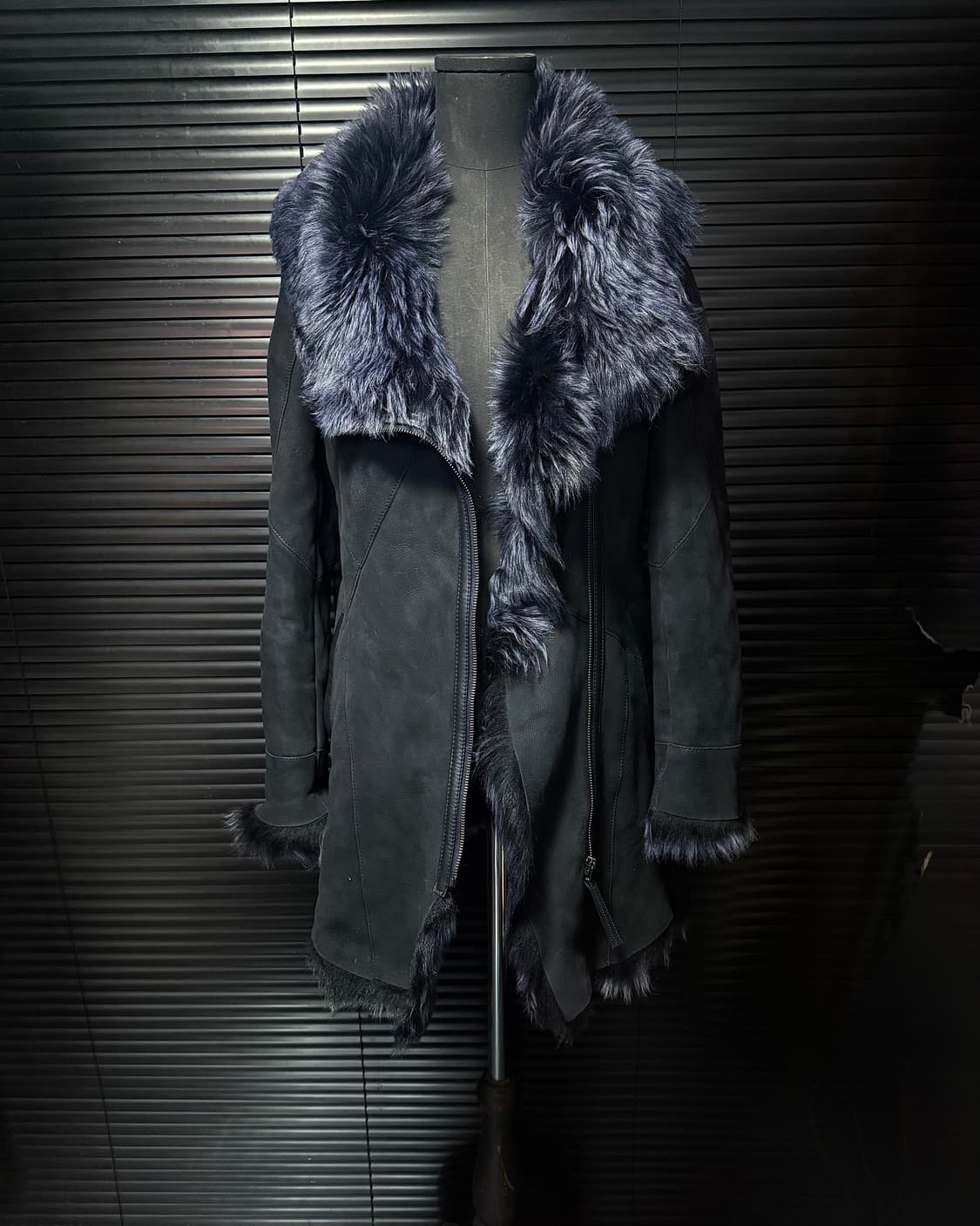 로보 천연 가죽 모피 양 털 밍크 무스탕 스웨이드 고스 펑크 락 스페인 상품이미지1