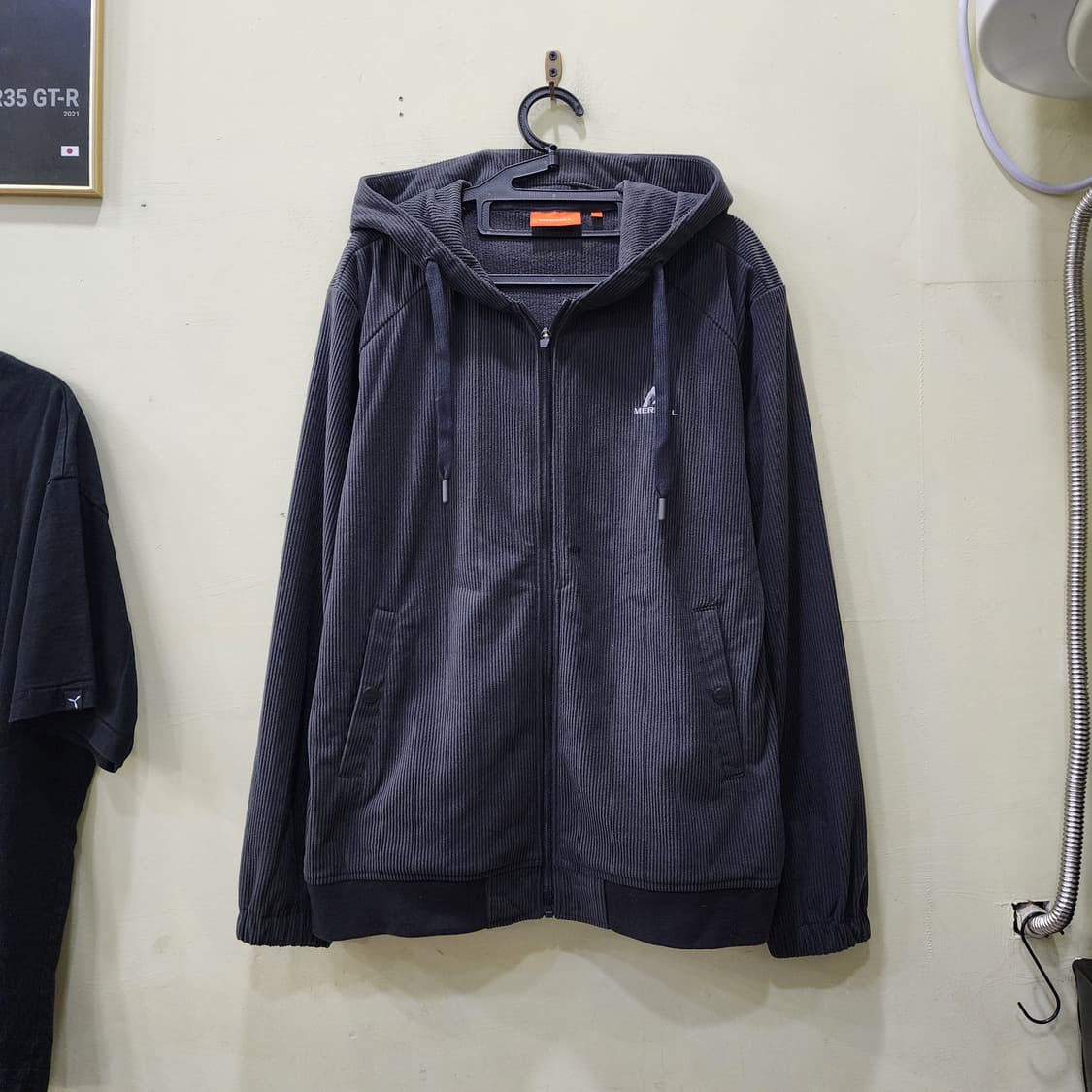 [105] MERRELL 골지 플리스 후드집업 (차콜) 상품이미지1