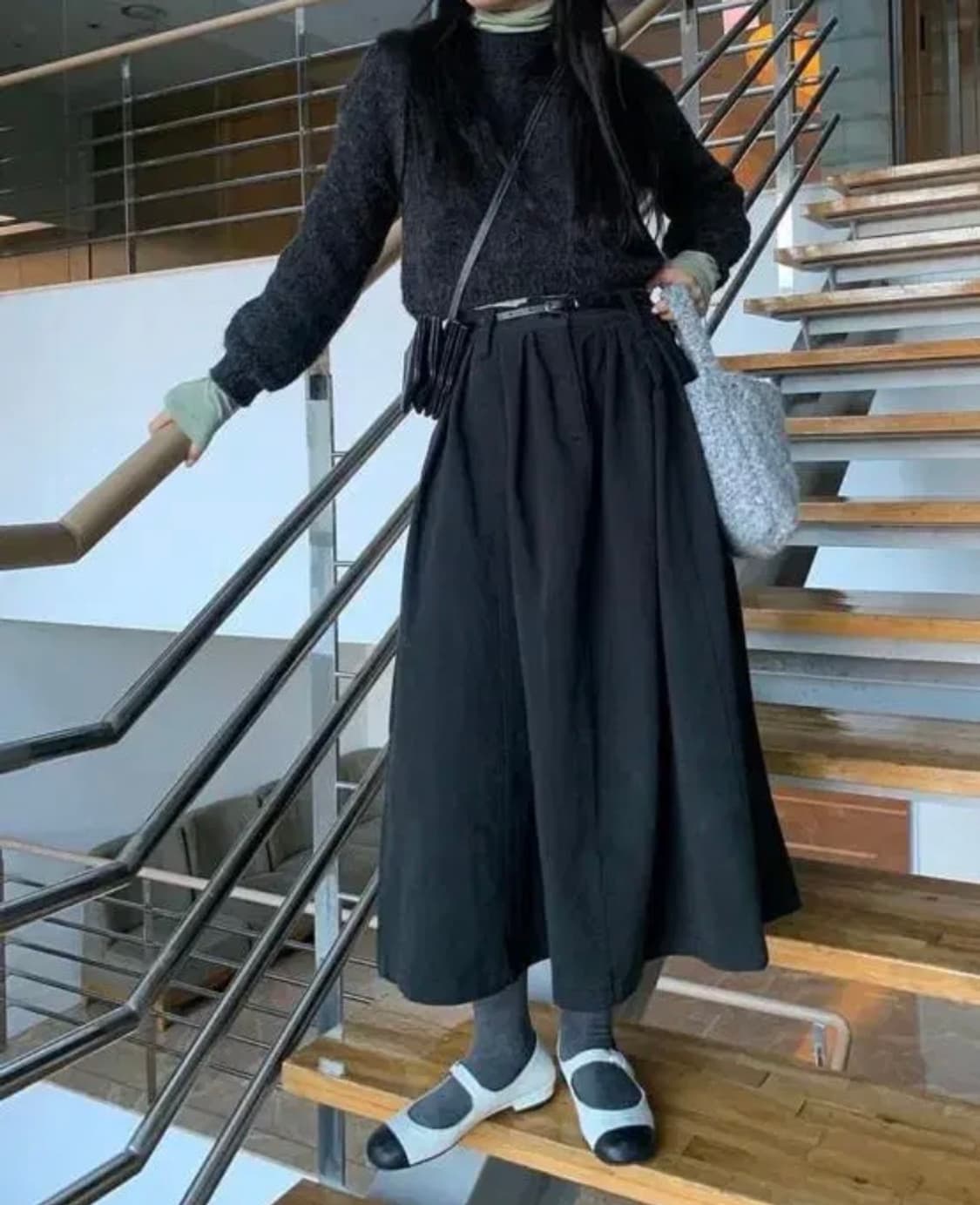 리넨느 타르트 핀턱 스커트+ 소가죽 벨트 상품이미지1