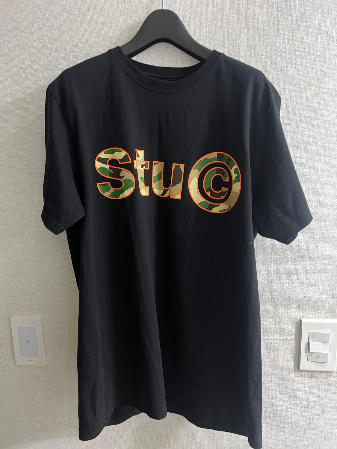 스투시 Stu C. 카모 티셔츠 블랙 M사이즈 상품이미지1