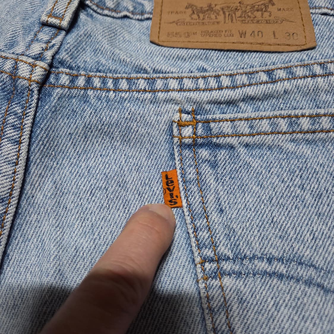 90s Vintage Levi`s 550 Orange Tab 상품이미지8
