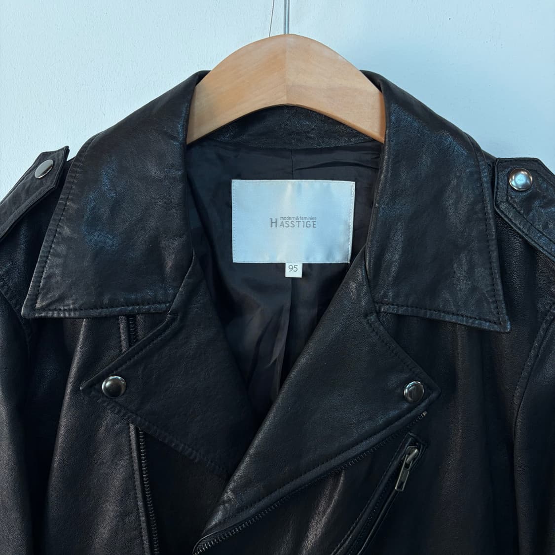 헤스티지 블랙 레더 라이더 자켓 상품이미지2