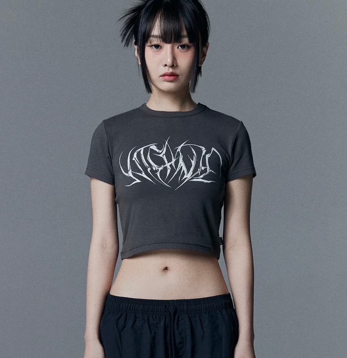 낫포너드 W Metal N4ND Logo Crop Tee _ Charco 상품이미지1