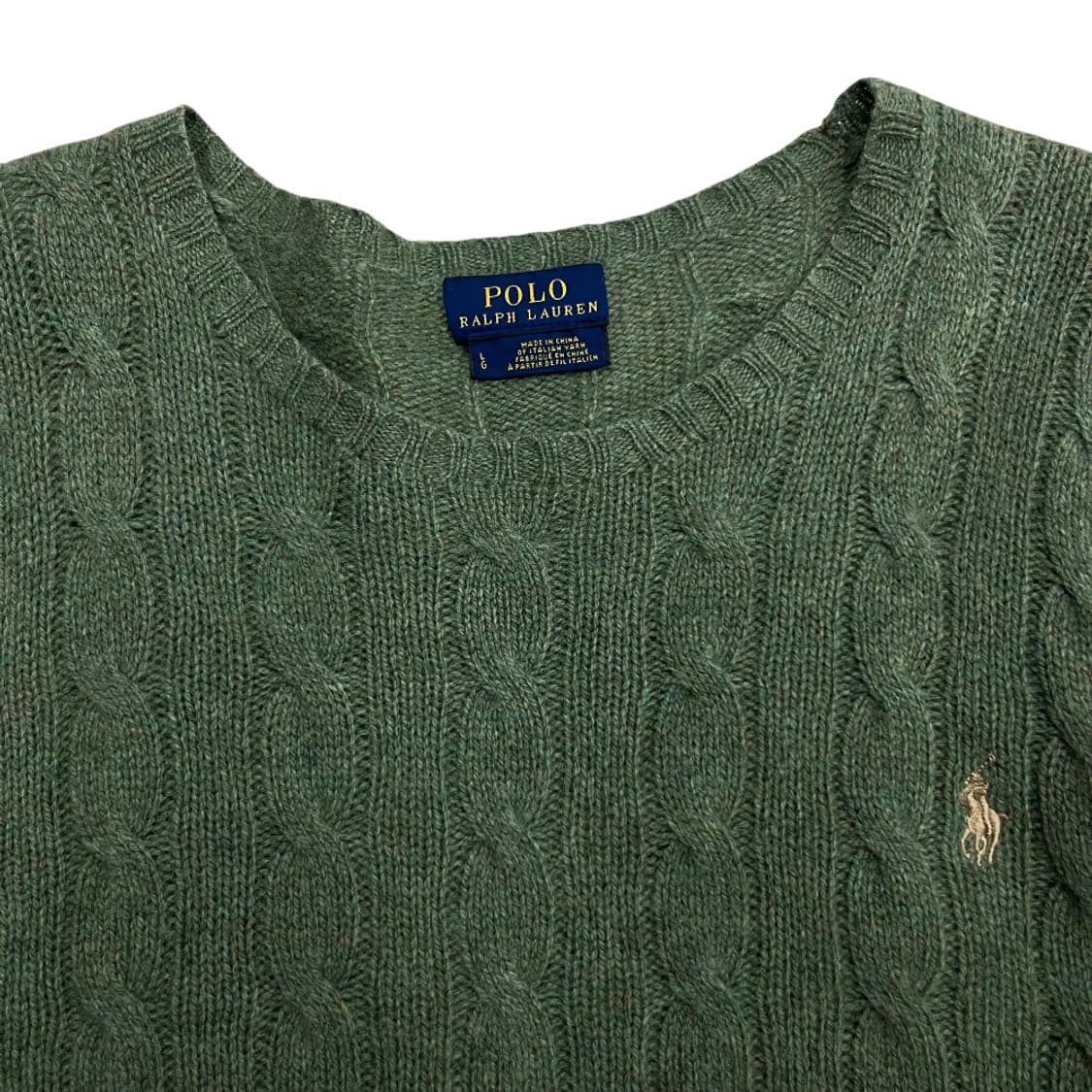 폴로 랄프로렌 베이지포니 말차맛 꽈배기 니트 L 상품이미지4